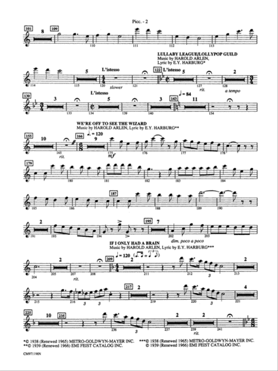 The Wizard of Oz -- Choral Revue: Piccolo Piccolo scores gallery preview page 2