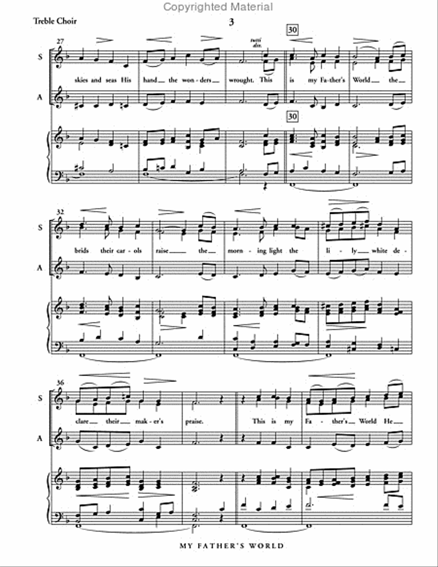 My Father's World (octavo for band version) SSAA scores gallery preview page 4