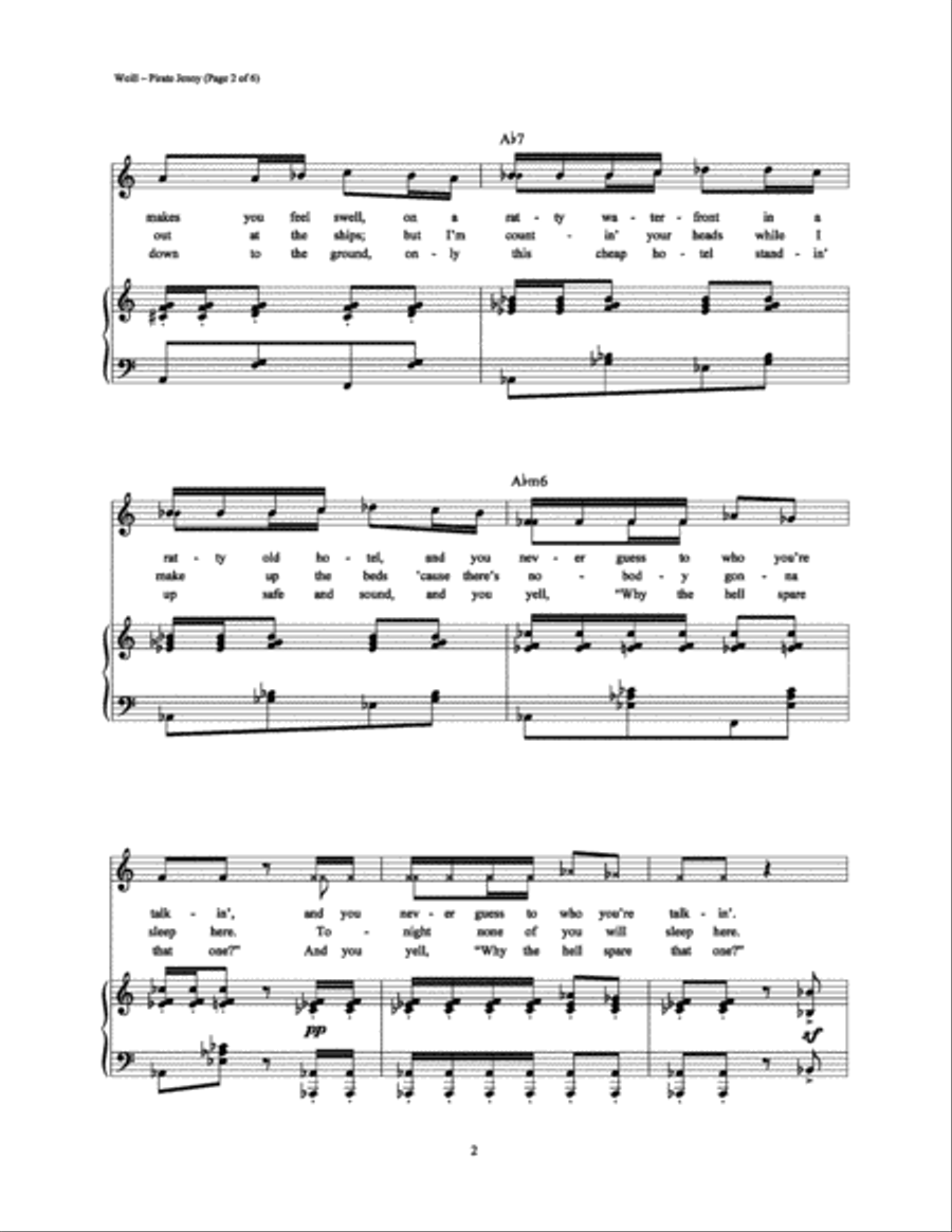 Pirate Jenny Pirate Jenny Piano, Vocal, Guitar scores gallery preview page 2