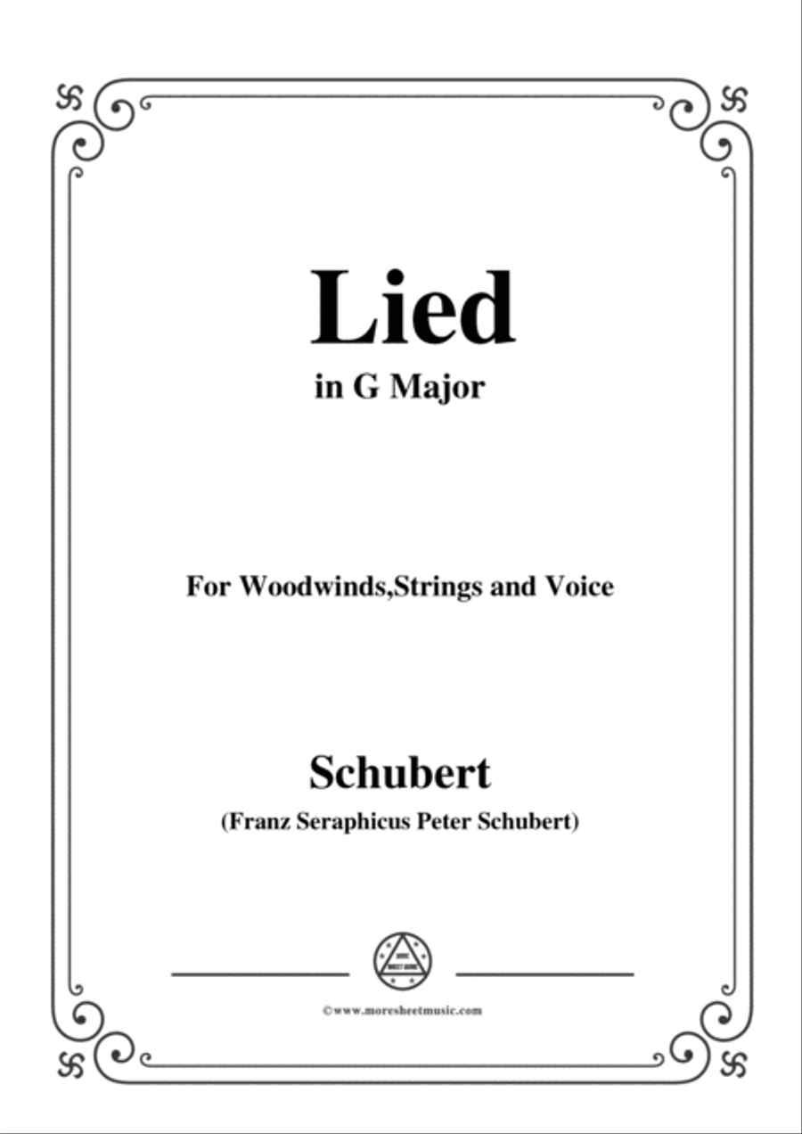 Schubert-Lied,in G Major,for For Woodwinds,Strings and Voice Voice scores gallery preview page 1