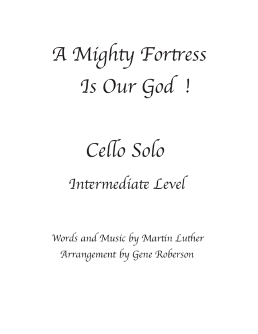 A Mighty Fortress Cello Solo A Mighty Fortress Cello Solo Piano scores gallery preview page 1