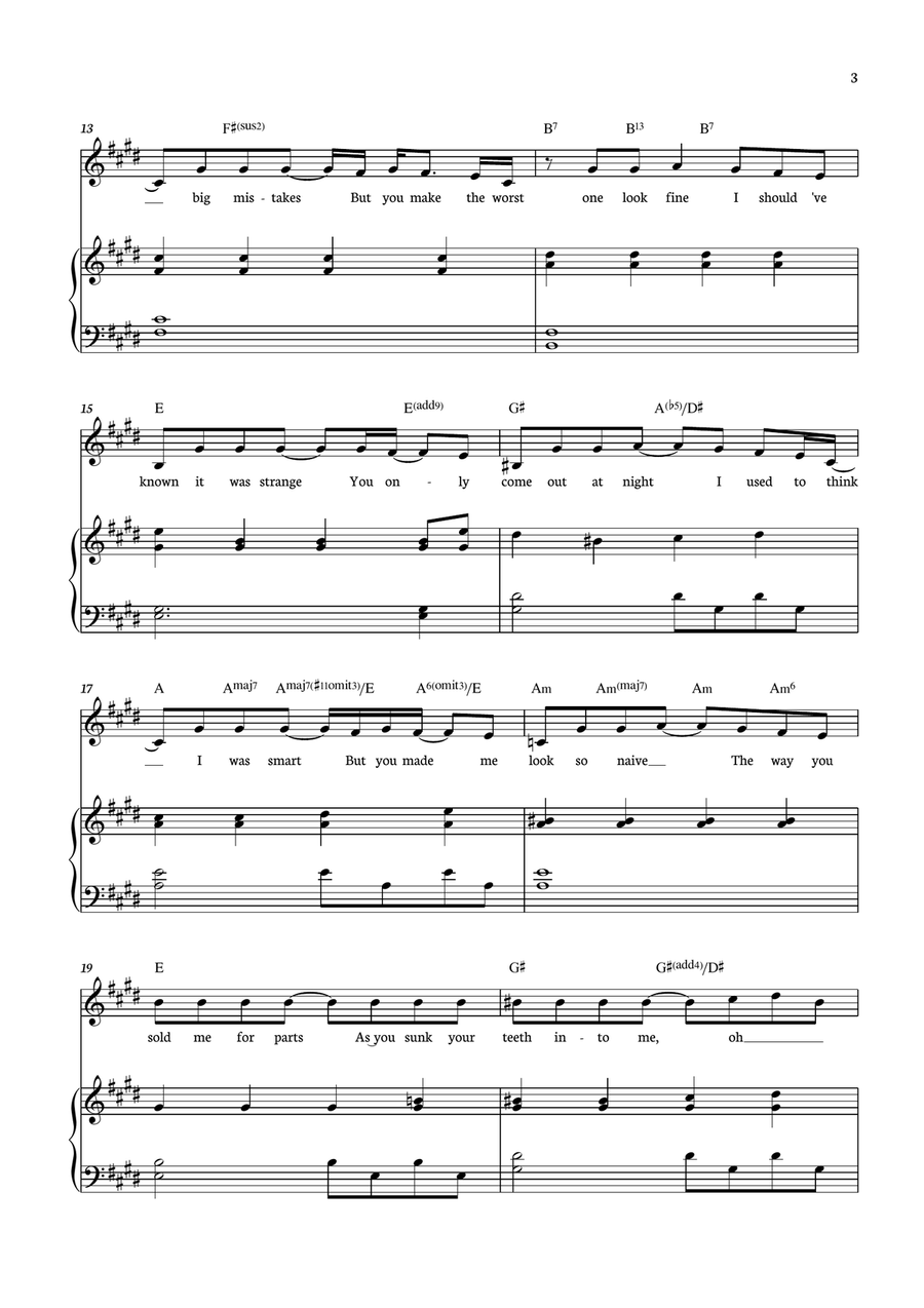 Vampire Vampire Piano, Vocal scores gallery preview page 3