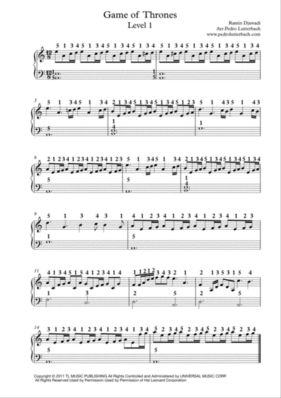 Game Of Thrones Voice scores gallery preview page 1