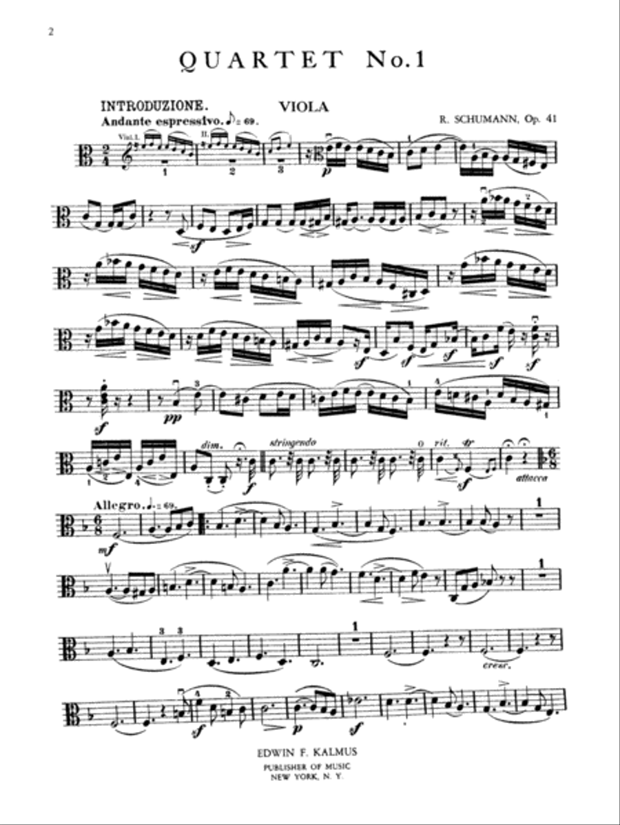String Quartets, Opus 41, Nos. 1, 2 & 3 String Quartet scores gallery preview page 3