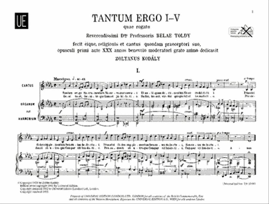 Tantum Ergo I-V Choir scores gallery preview page 1