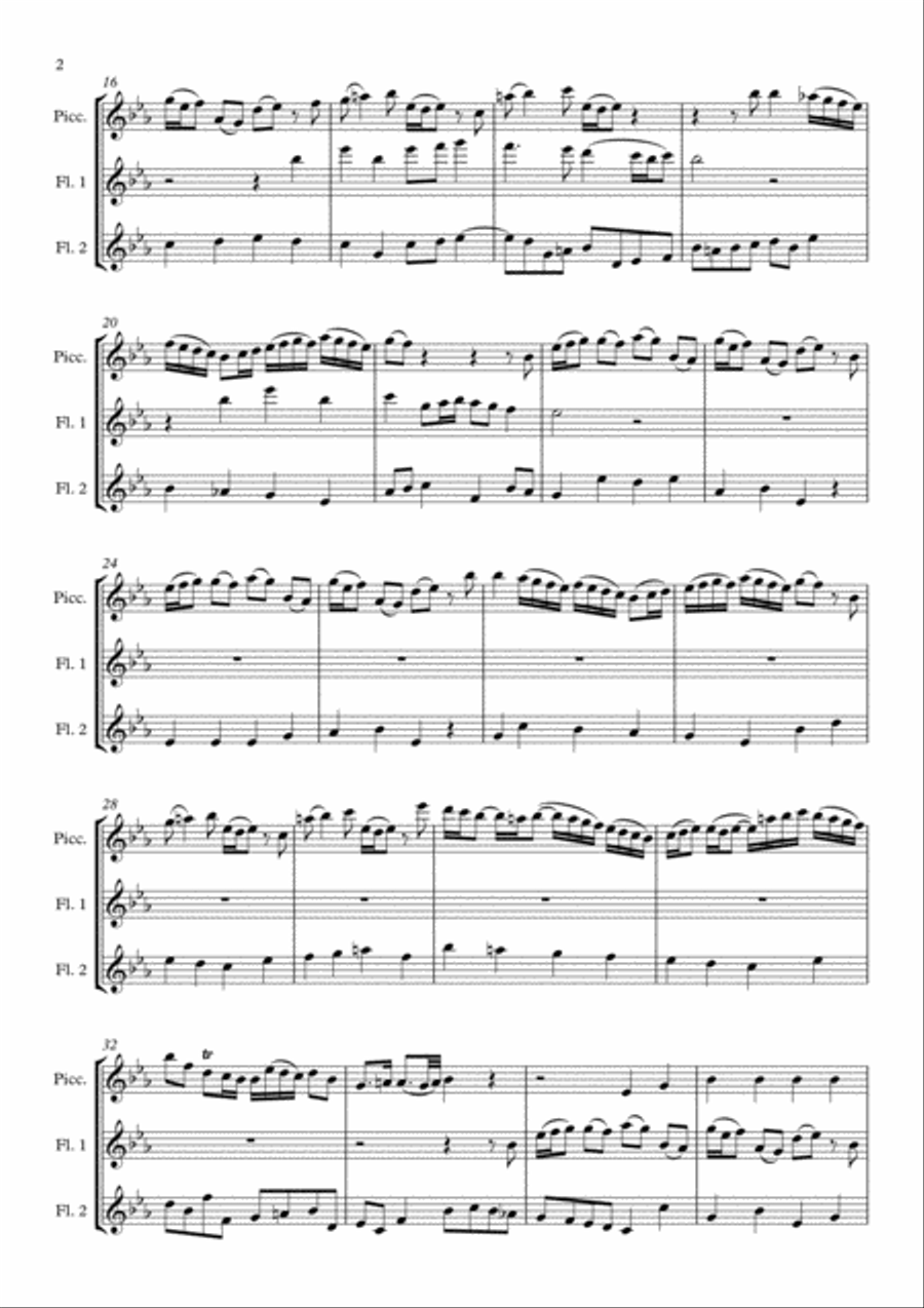 Sleepers Awake arrange for Piccolo and Two Flutes Woodwind Trio scores gallery preview page 2