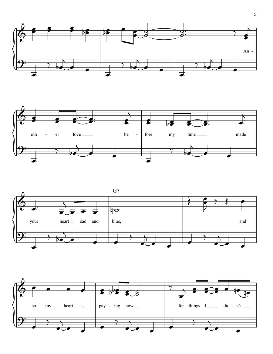 Cold, Cold Heart Cold, Cold Heart Easy Piano scores gallery preview page 3