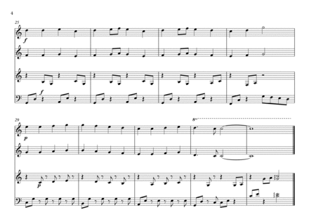 Ode to Joy - easy piano four hands arrangement image number null