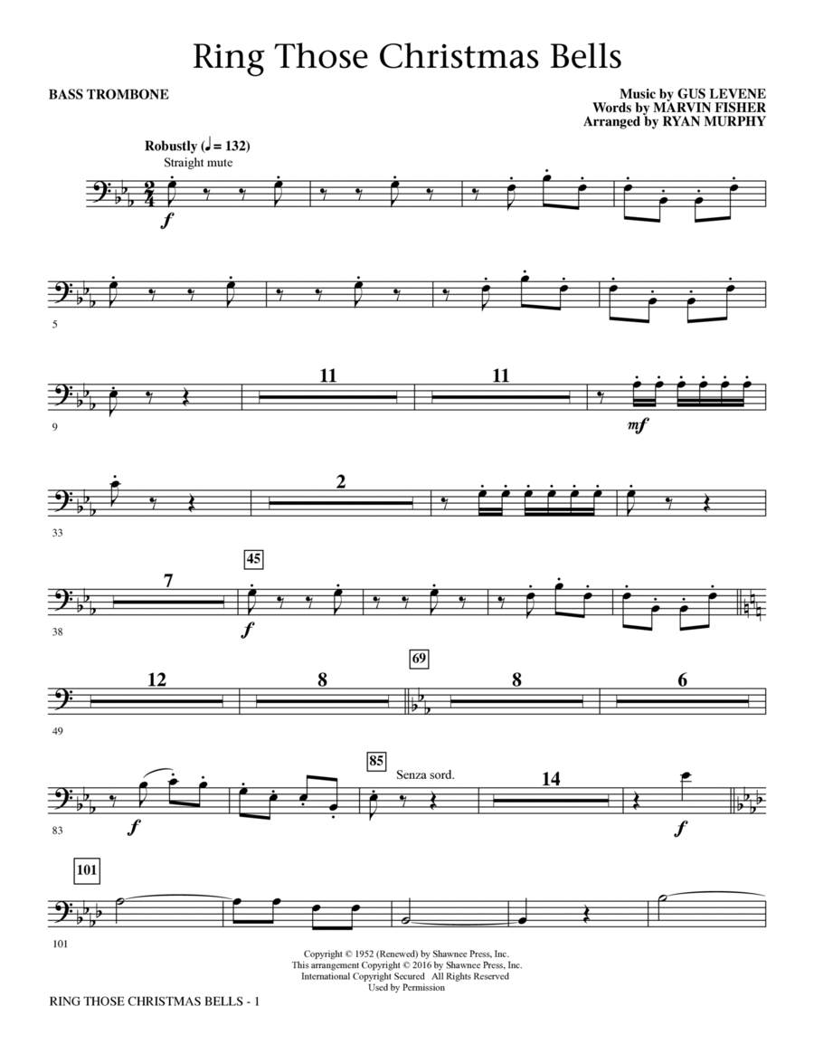 Ring Those Christmas Bells - Bass Trombone Choir scores gallery preview page 1