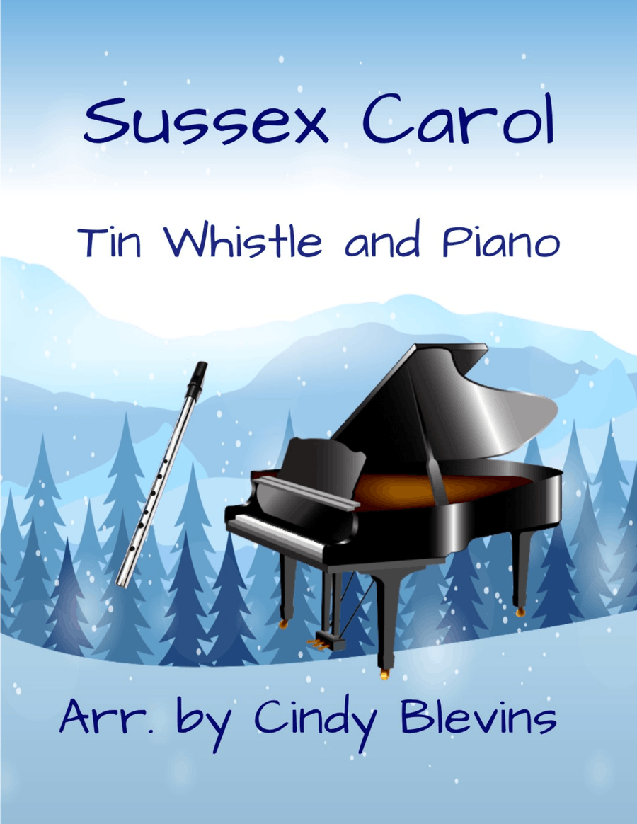 Sussex Carol, Piano and Tin Whistle (D)