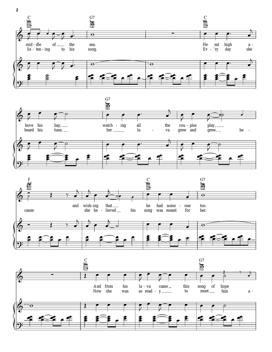 Lava (from Lava) Piano, Vocal, Guitar scores gallery preview page 2