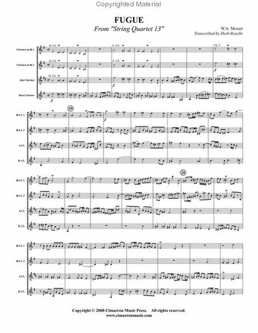 Fugue from String Quartet 13