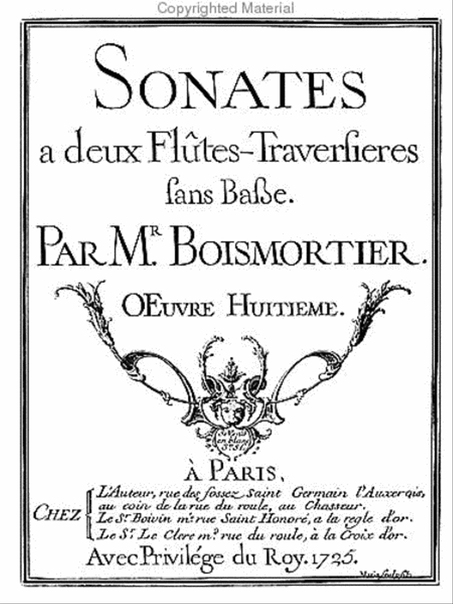 Sonatas for two flutes without bass - Opus 8 Flute Duet scores gallery preview page 2
