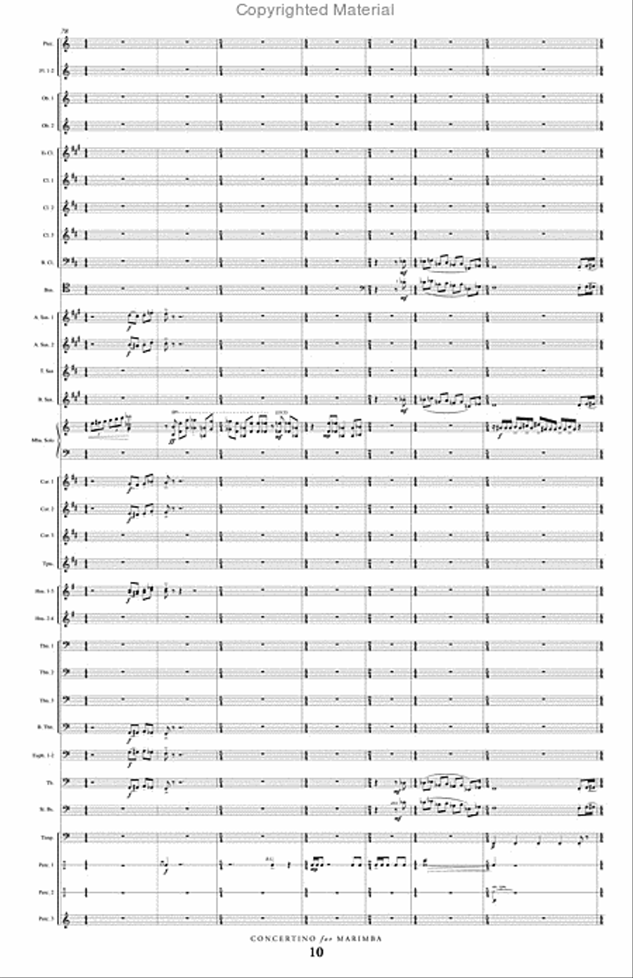 Concertino for Marimba and Wind Ensemble Concert Band scores gallery preview page 11