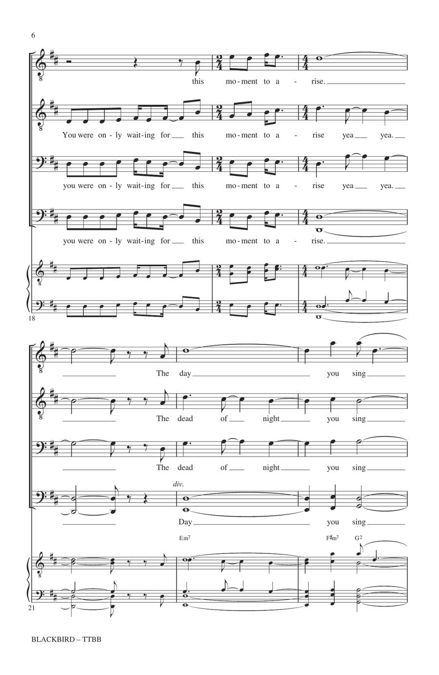 Blackbird TTBB scores gallery preview page 4