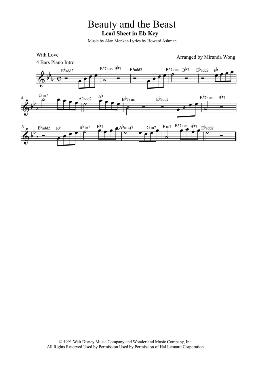 Beauty And The Beast Beauty And The Beast Flute scores gallery preview page 1