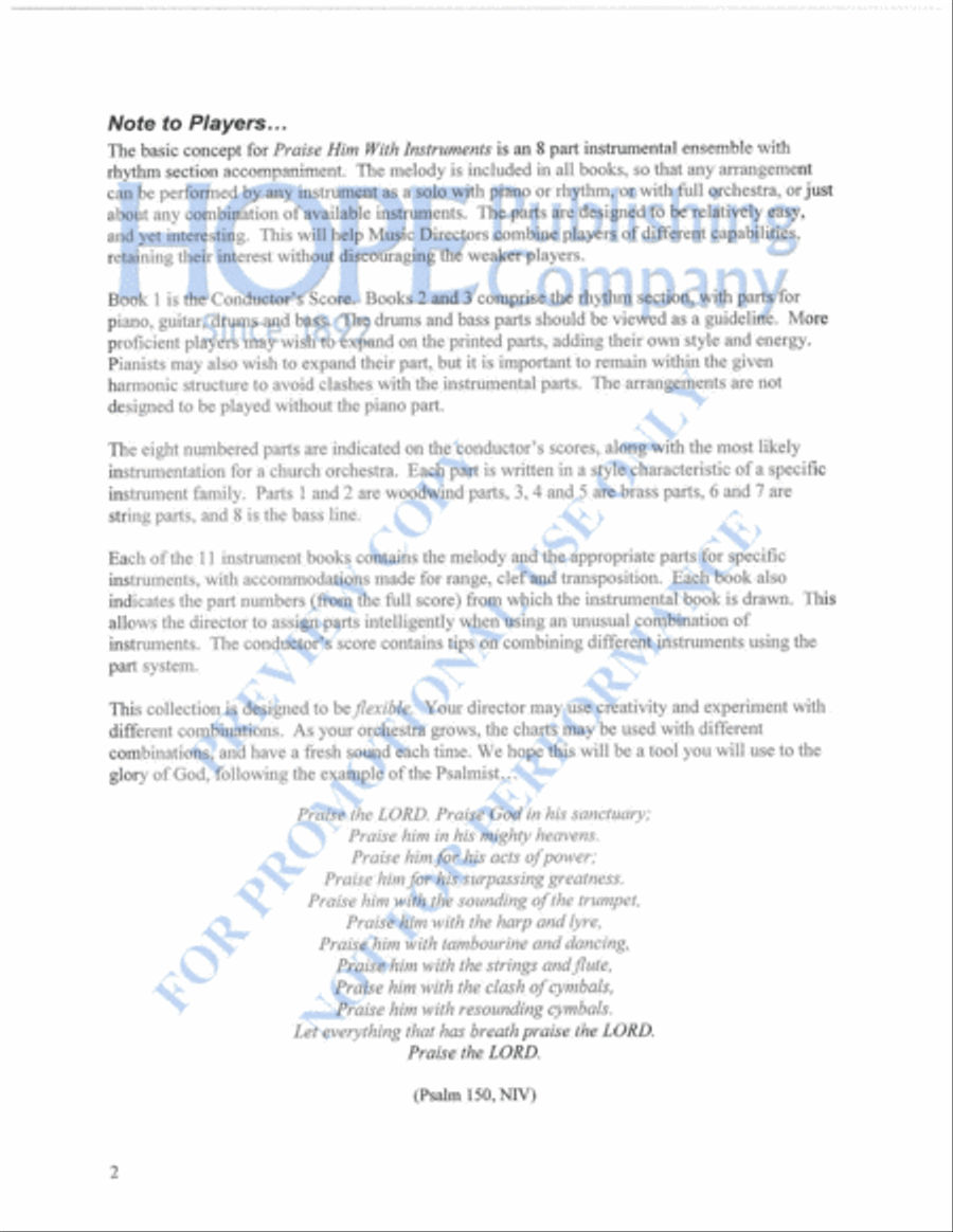 Praise Him with Instruments Orchestra scores gallery preview page 5