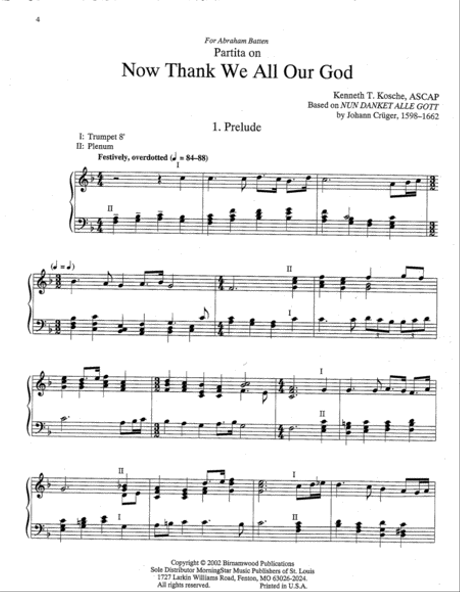 Partita on Now Thank We All Our God Organ scores gallery preview page 2