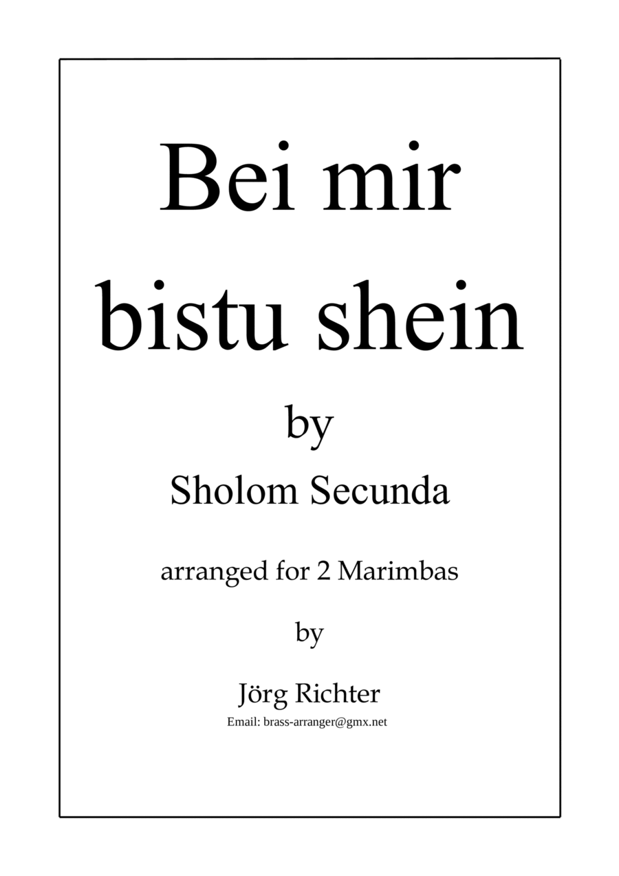 Bei Mir Bist Du Schon (means That You're Grand) Percussion Ensemble scores gallery preview page 1