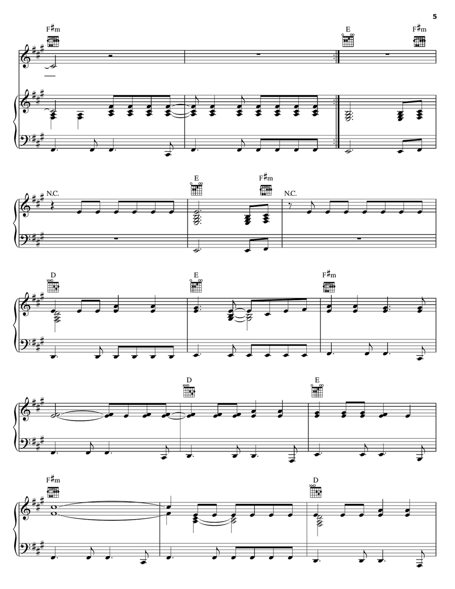 Human Wheels Piano, Vocal, Guitar scores gallery preview page 5