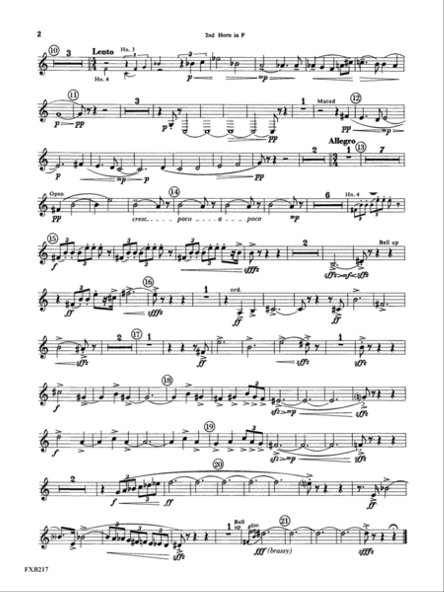 Symphony for Brass and Percussion: 2nd F Horn Concert Band scores gallery preview page 2