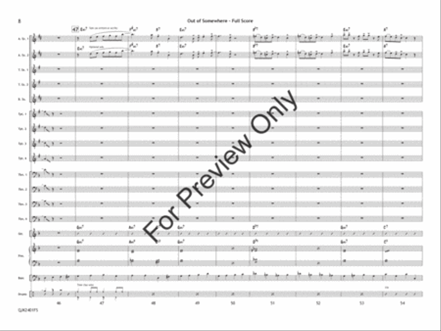 Out of Somewhere (Score) Jazz Ensemble scores gallery preview page 9