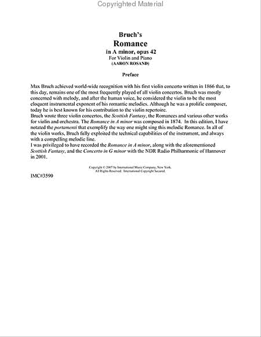 Romance In A Minor, Opus 42 Piano Accompaniment scores gallery preview page 3