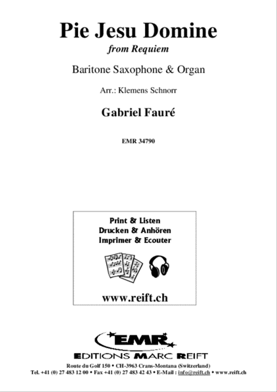 Pie Jesu Domine Baritone Saxophone scores gallery preview page 2