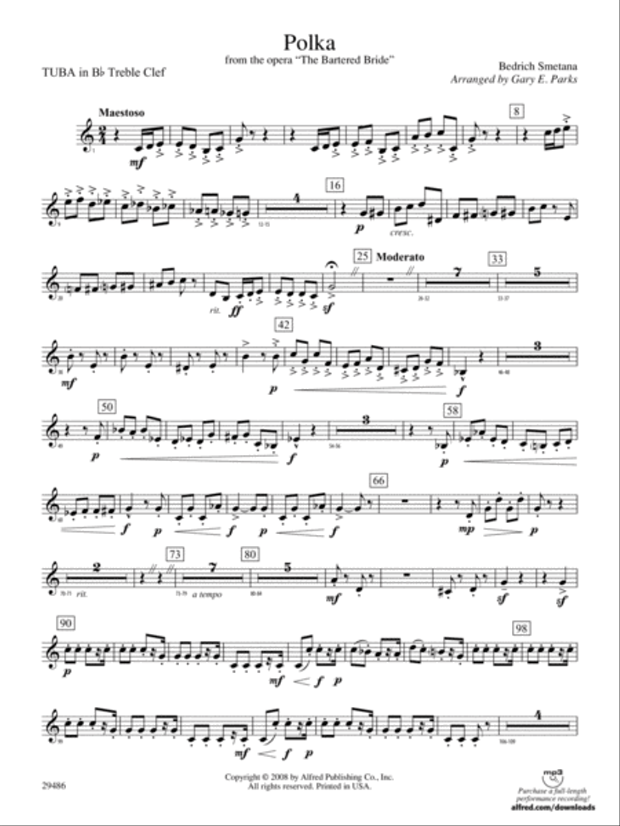 Polka from The Bartered Bride: (World Part) B-flat Tuba T.C. Concert Band scores gallery preview page 1