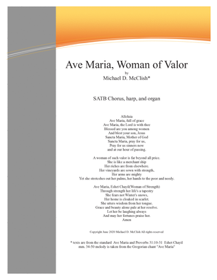 Ave Maria, Woman of Valor+Harp Part