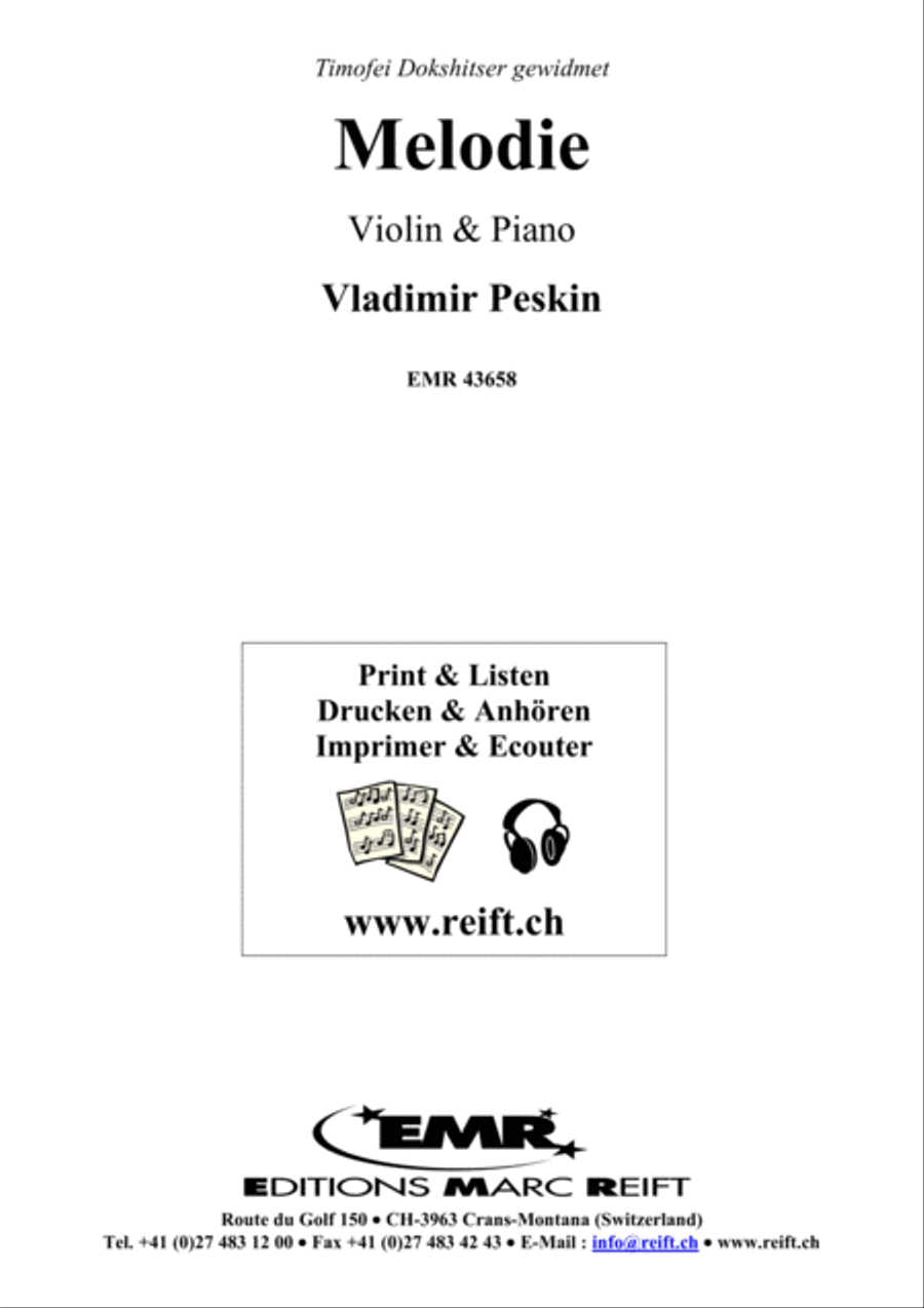 Melodie Violin Solo scores gallery preview page 1