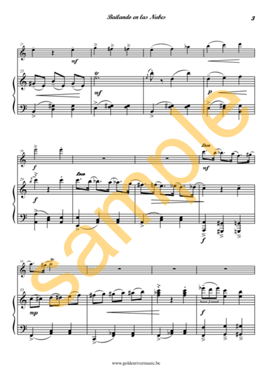 Bailando en las nubes rosas / Dancing on pink clouds for violin Violin Solo scores gallery preview page 4