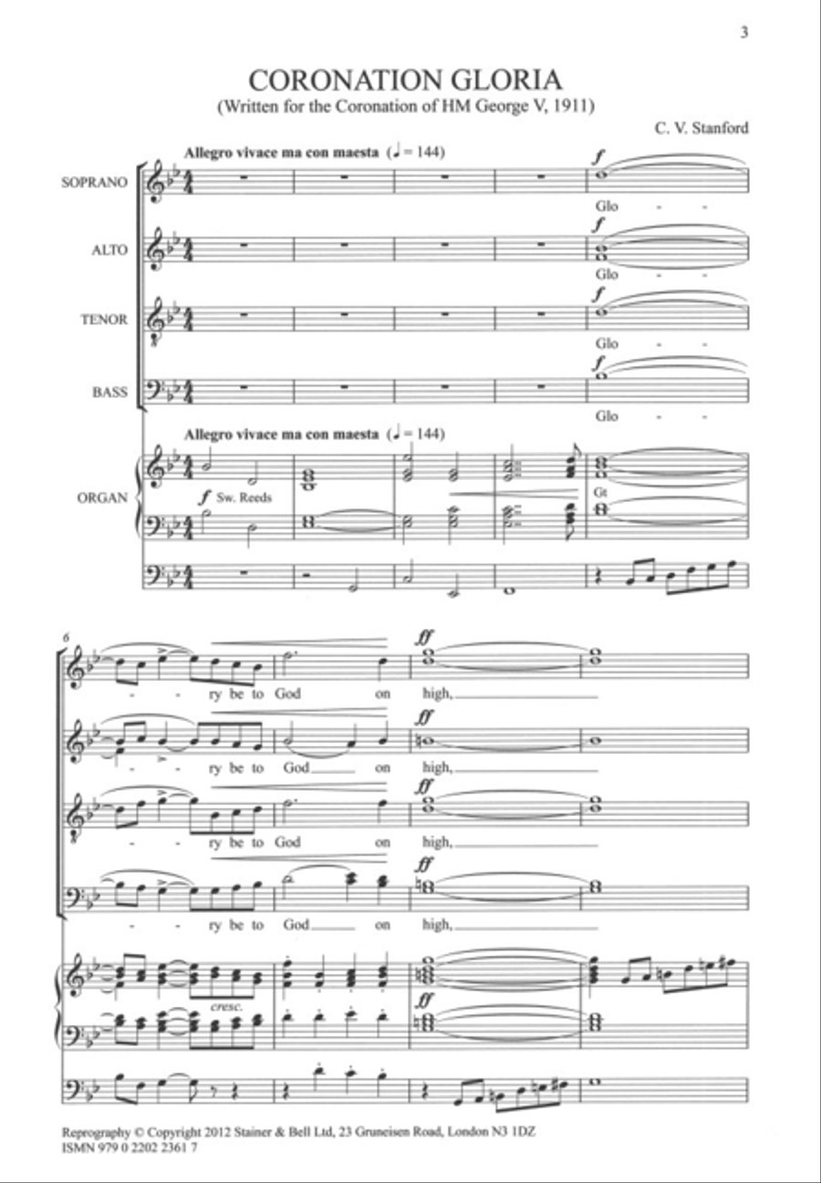 Coronation Gloria in Bb. SATB & Org 4-Part scores gallery preview page 2