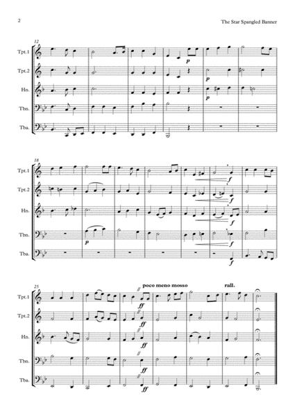 The Star Spangled Banner - For Brass Quintet image number null