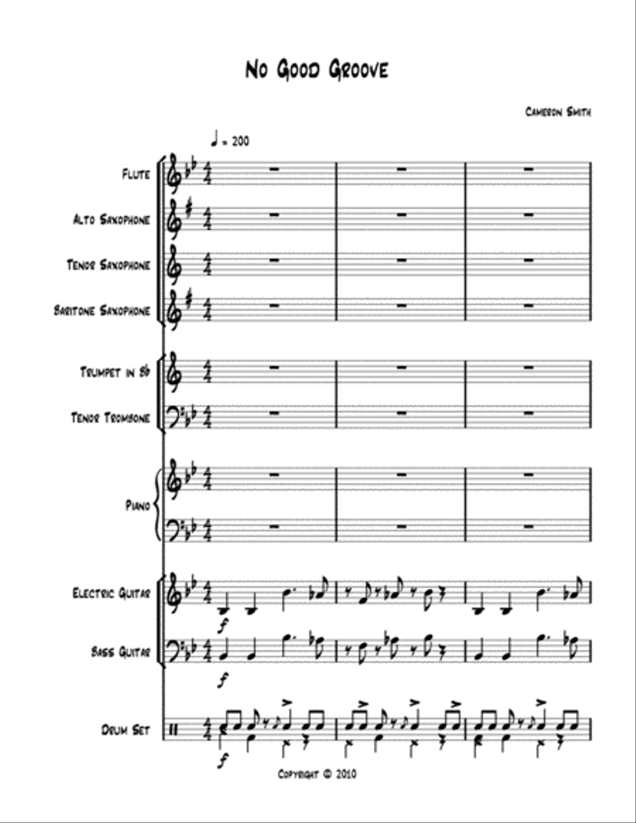 No Good Groove (for mix and match jazz ensemble, or big band) Jazz Ensemble scores gallery preview page 3
