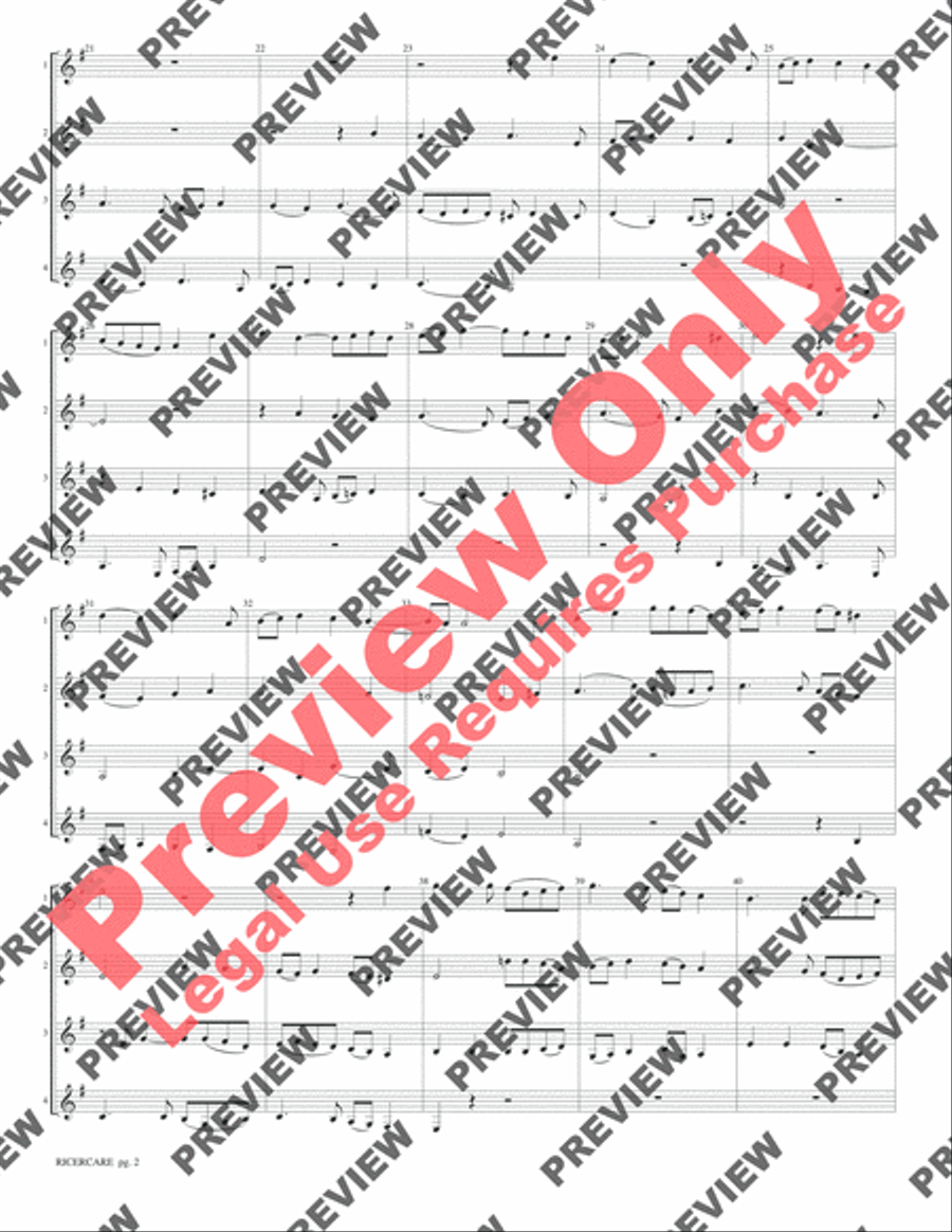 Ricercare Ricercare Clarinet Quartet scores gallery preview page 4