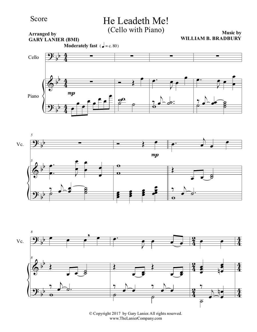 Gospel Hymns for Cello (Cello with Piano Accompaniment) Piano scores gallery preview page 2