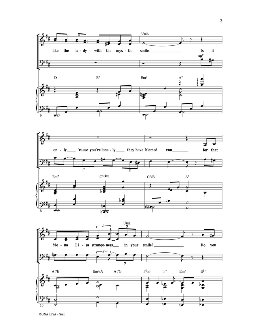Mona Lisa 3-Part scores gallery preview page 2