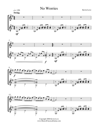 No Worries (Violin and Guitar) - Score and Parts