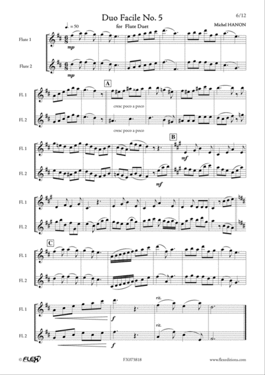 11 Easy Duets Flute Duet scores gallery preview page 6