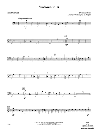 Sinfonia in G: String Bass
