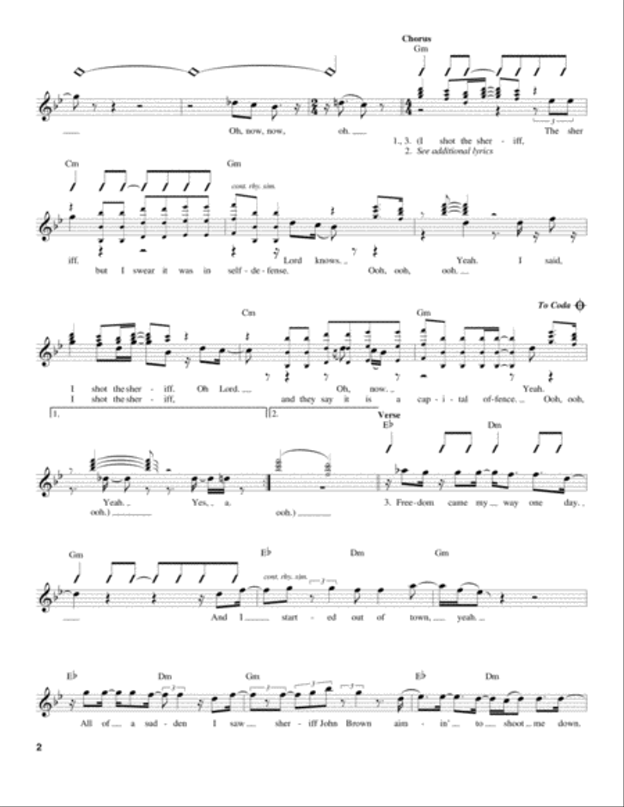 I Shot The Sheriff Acoustic Guitar scores gallery preview page 2