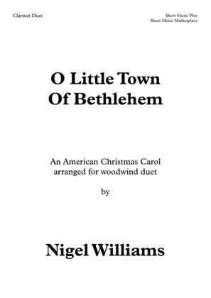 O Little Town Of Bethlehem, for Clarinet Duet