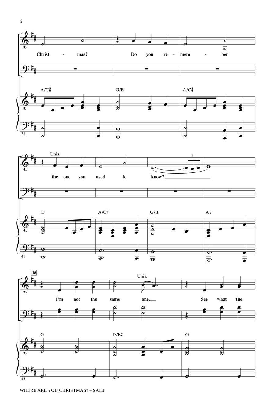 Where Are You Christmas? (arr. Mac Huff) (from How The Grinch Stole Christmas) 4-Part scores gallery preview page 5