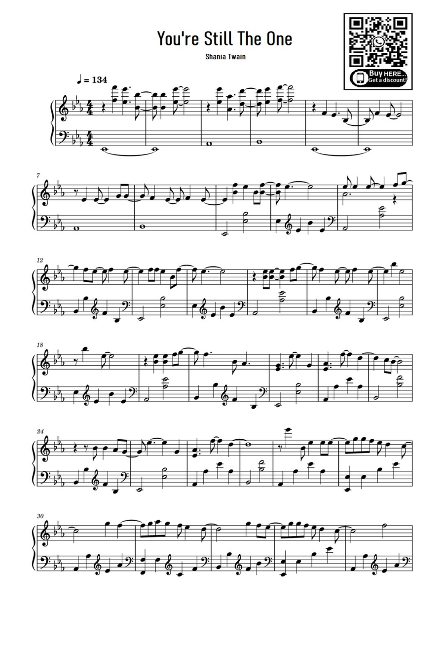 You're Still The One Easy Piano scores gallery preview page 1