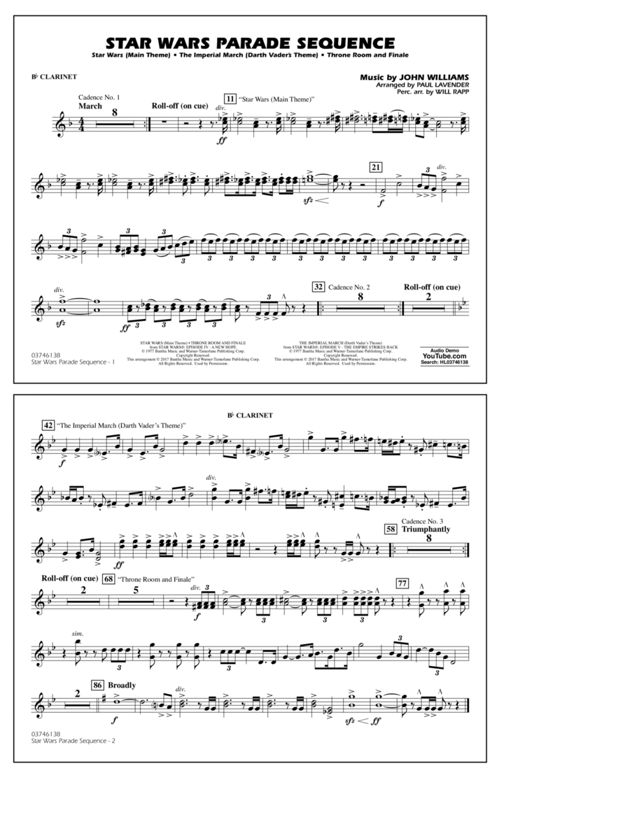 Star Wars Parade Sequence - Bb Clarinet