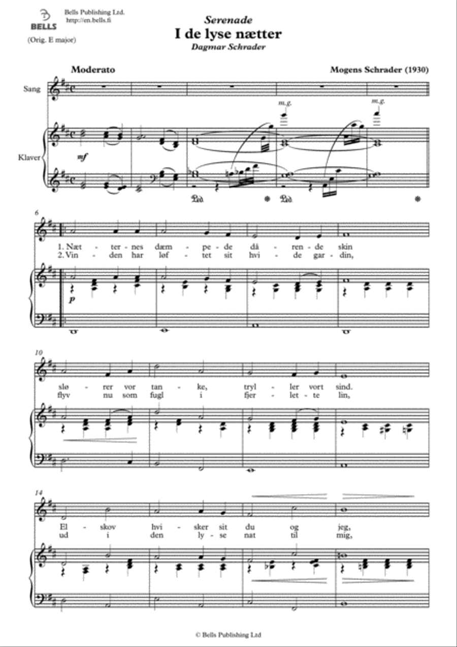 I de lyse naetter (D Major) Voice Solo scores gallery preview page 1