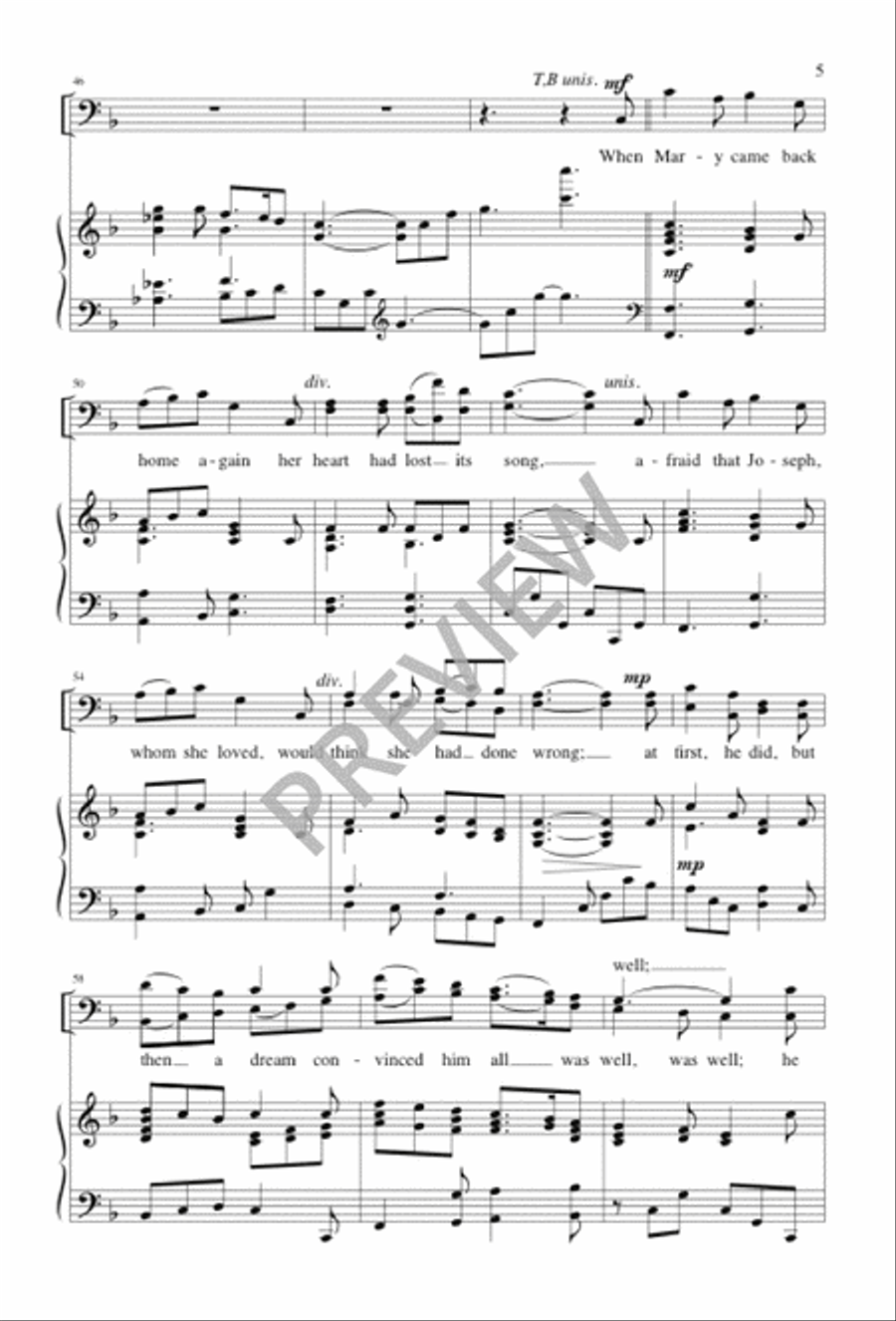 Young Mary Lived in Nazareth 4-Part scores gallery preview page 6