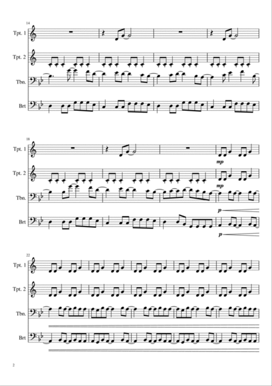 Smells Like Teen Spirit Brass Ensemble scores gallery preview page 2