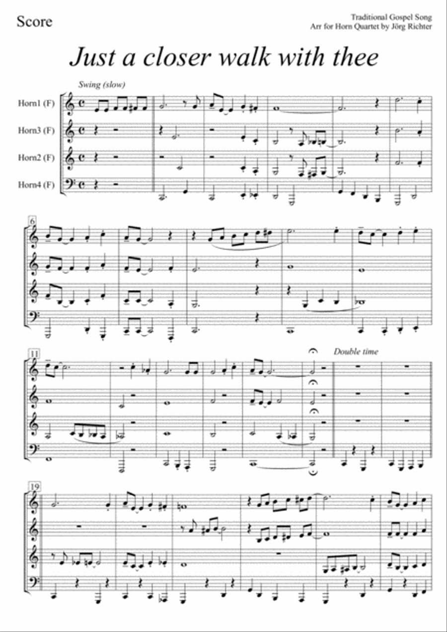 Just a closer walk with thee für Hornquartett Brass Quartet scores gallery preview page 2